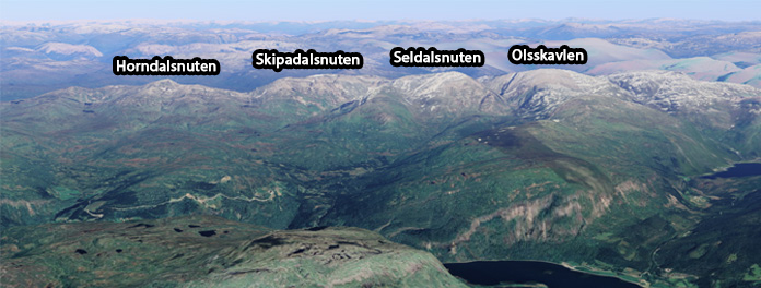 Kart over Raundalsryggen